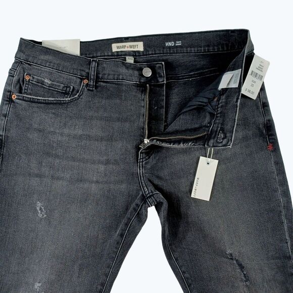 Warp+Weft ORD HND Tokyo Skinny Harajuku Stretch Distressed Jeans Men's Sz 35x32 - Picture 12 of 13